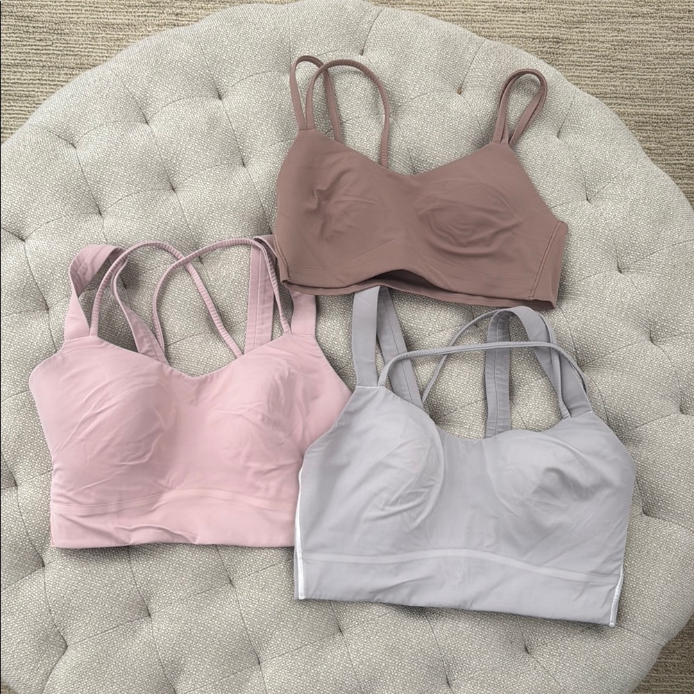 Lululemon cloud sports bras - Pink, Brown, and Gray/white size 6
